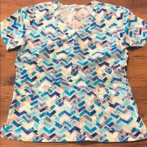 White Cross Scrub Top